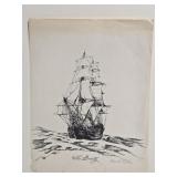 Signed Monte Belden The Bounty Ship Print
