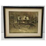 Etched gold foil art print 'Harbor Shelter'