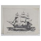 Signed Bounty Under Sail St Petersburg Monte Print