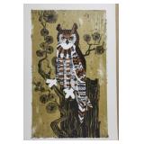 Harry Wysocki lithograph print of an owl