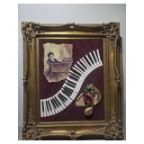 Framed piano wall artwork
