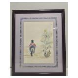 Framed signed possible watercolor painting