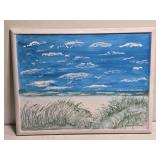 Signed Laura Robinson Beach Painting On Canvas