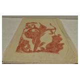 vintage Thai temple rubbing on paper