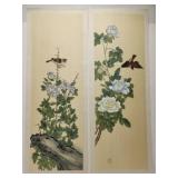 Asian handpainted birds on silk