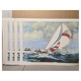 Lot of 5 Frank Love prints most are signed