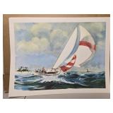 Lot of 12 Frank Lowe boat prints