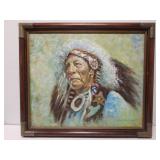 'Indian Chief' Oil painting by Morris