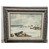 Frank Lowe crashing waves watercolor painting