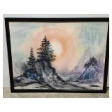 Laura Robinson watercolor painting on board