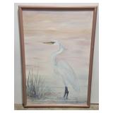 Laura Robinson mixed media 'Heron' painting