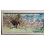 Signed Laura Robinson Abstract Painting on Canvas