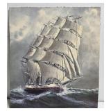 Print on Cardboard Of Ship