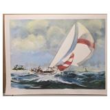 Signed Sailboat print by Frank Love 84/1000