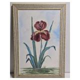 Signed Laura Robinson Werner Lilly Canvas Painting