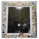 Sea shell themed framed mirror