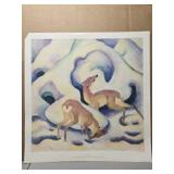 "Deer in the snow" print from germany