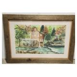 Laura Robinson Grist Mill watercolor painting