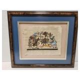 Egyptian papyrus of Pharoah riding in a chariot