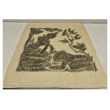vintage Thai temple rubbing on paper