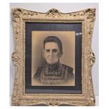 Large vintage framed photograph of a lady