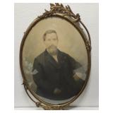 19th Century portrait in an oval convex frame