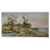 Windmill oil painting on canvas
