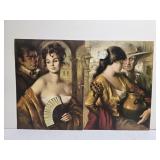 Pair of Victorian Style Prints of Women