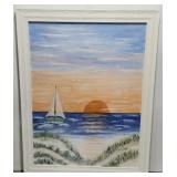 Laura Robinson sunset on the beach painting