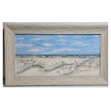 Signed Beach Painting on Canvas Laura Robinson