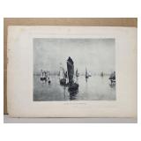 Vintage "Fishing Boats at Rochelle" print