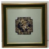 Chinese intricate silk and gold thread embroidery