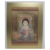 Print Oriental Cherry blossom by Edna Hibel