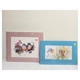 Beautiful Matted Prints of Birds & Flowers