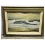 BEAUTIFUL signed beach waves oil painting