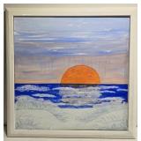 Signed Laura Robinson Sunset Painting on Canvas