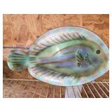 Multicolored glass fish tray