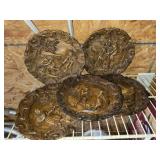 Set of 5 wood plates