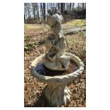 Outdoor Fountain With Goose Dog & Cat