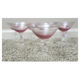 Set of 8 pink clear glasses