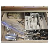 Estate lot of flatware knives and more