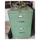 Green Anderson Hickey Co 2 Drawer Filing Cabinet