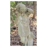 Heavy Solid Concrete Outdoor Young Girl Decor