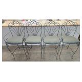 Set of 4 Green Metal Barstool Chairs