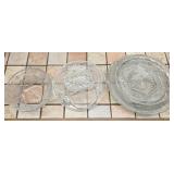 Estate Lot of Crystal Platters Bowl and More