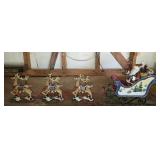 Large Metal Decorative Sleigh & Reindeer