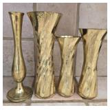 Lot of 4 brass vases