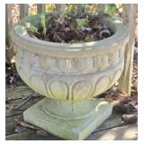 PAIR of Round Beautiful Heavy Concrete Planters