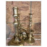 Estate lot of brass candle stick holders