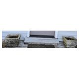 PAIR of Square Heavy Concrete Planters